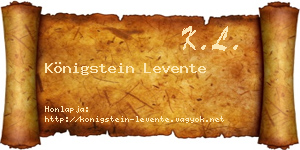 Königstein Levente névjegykártya