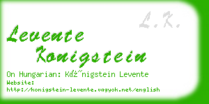 levente konigstein business card